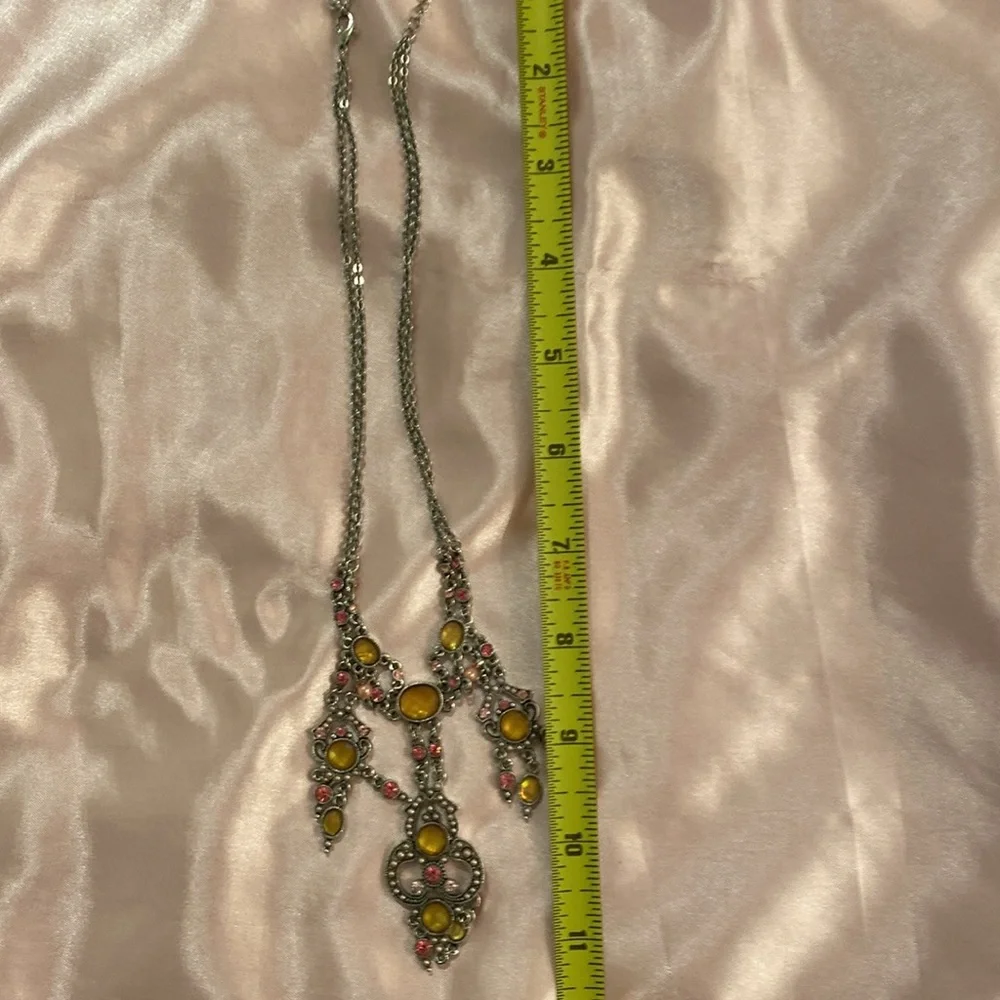Necklace with various coloured stones. Lobster clasp - Picture 5 of 5